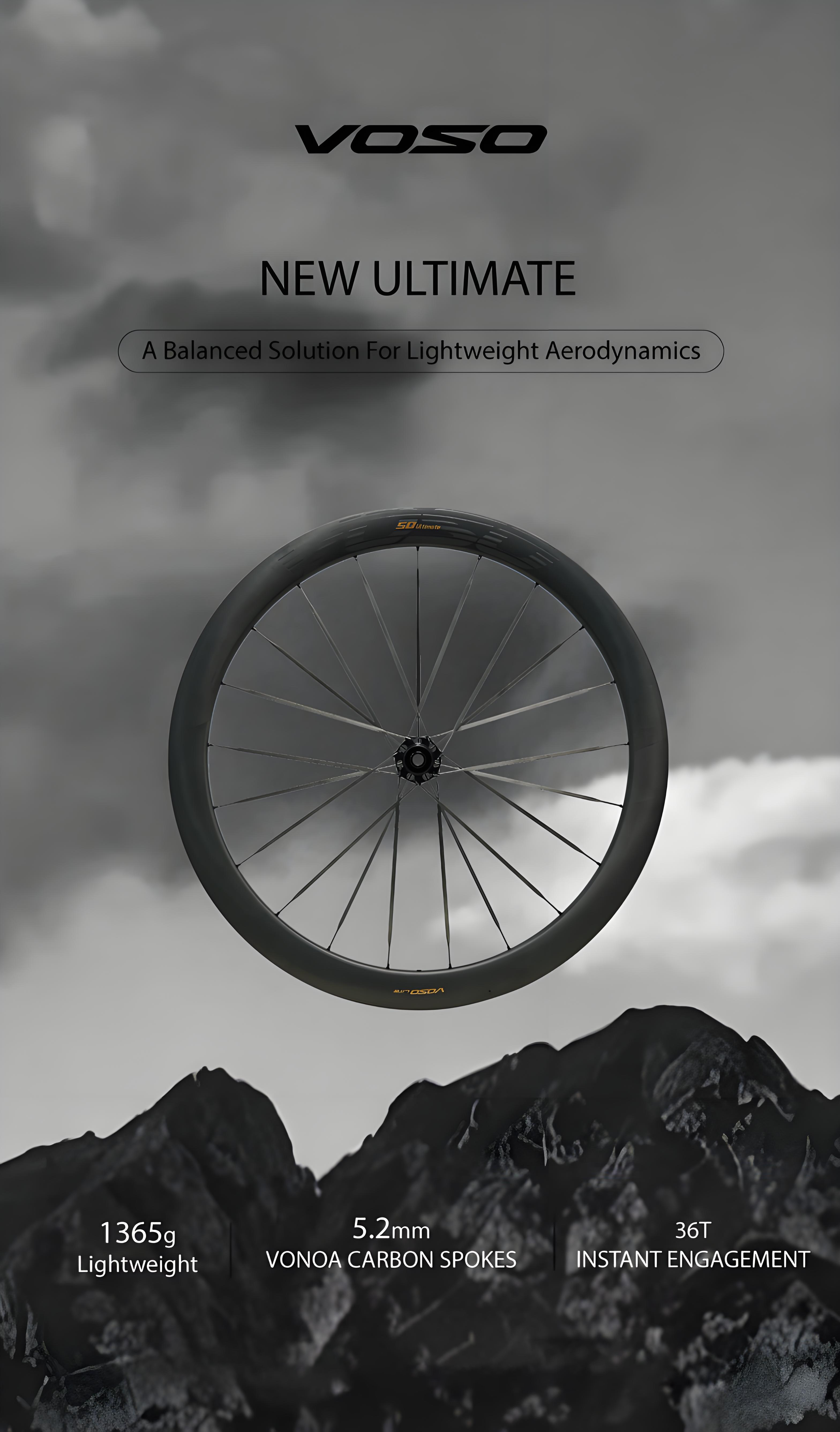 Voso Ultimate 50 Flat Carbon Laufradsatz